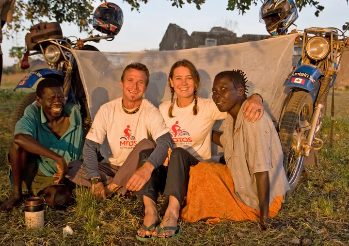 Students at a mosquito net camp in Kololo East village, Tara Subcounty
