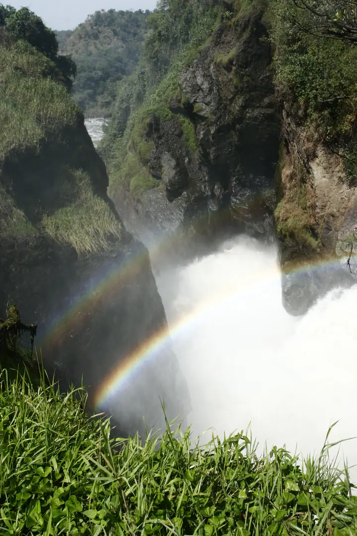 A rainbow over the roaring falls